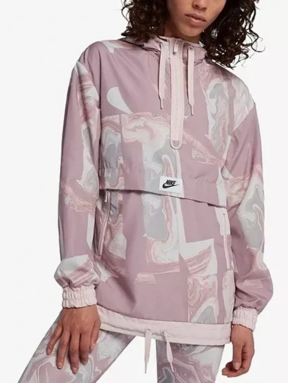 Nike Tech Womens Medium Pink Hoodie 1/4 Zip Sports Jacket